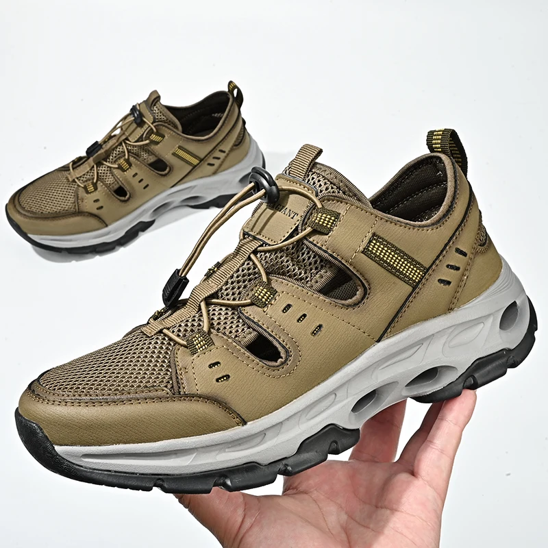 O.Z.TESHI-zapatos de senderismo para hombre, sandalias ligeras y transpirables para pesca y playa - imagen 4