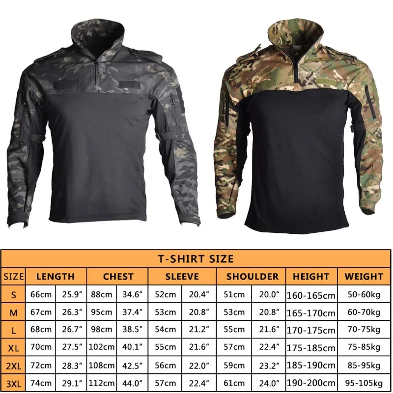Camisa táctica para exteriores para hombre, camisetas de senderismo, ropa militar de camuflaje del ejército, ropa de caza de manga larga, camisa de Camping, camisas de combate - imagen 2