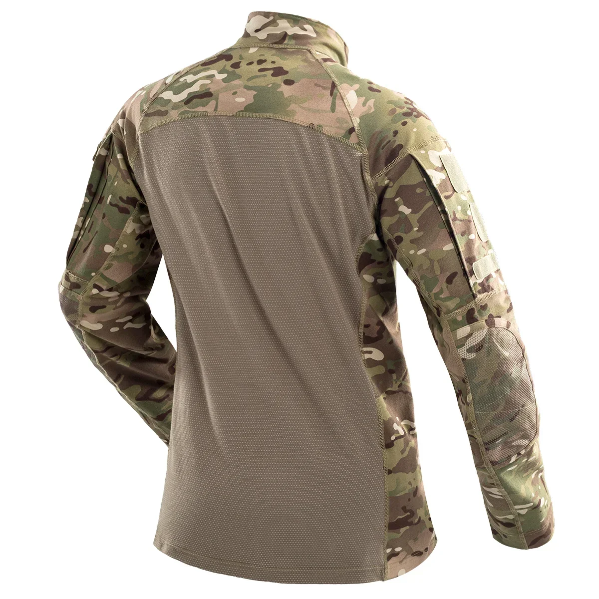 Camisas de combate táctico de camuflaje para hombre, camisas suaves de uniforme de algodón elástico con cremallera 1/4, camiseta de camuflaje de manga larga resistente al desgaste - imagen 4