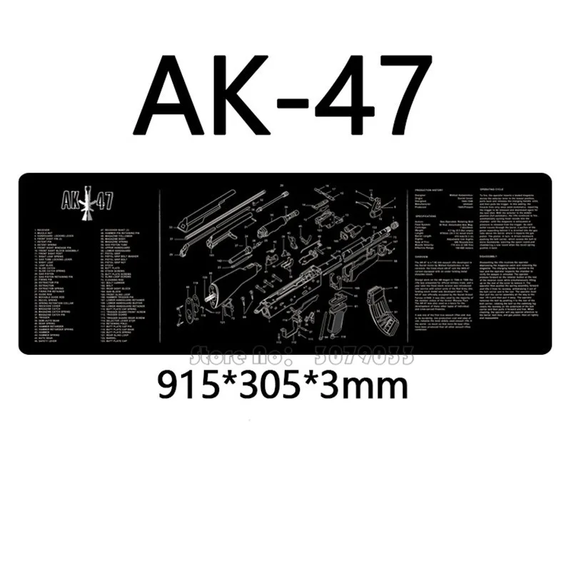 Estera de goma para limpieza de armas de caza, estera de limpieza antideslizante con piezas, tapete de instrucciones para Diagrama para Glock 1911 SW-MP Beretta 92 P226 XD - imagen 2
