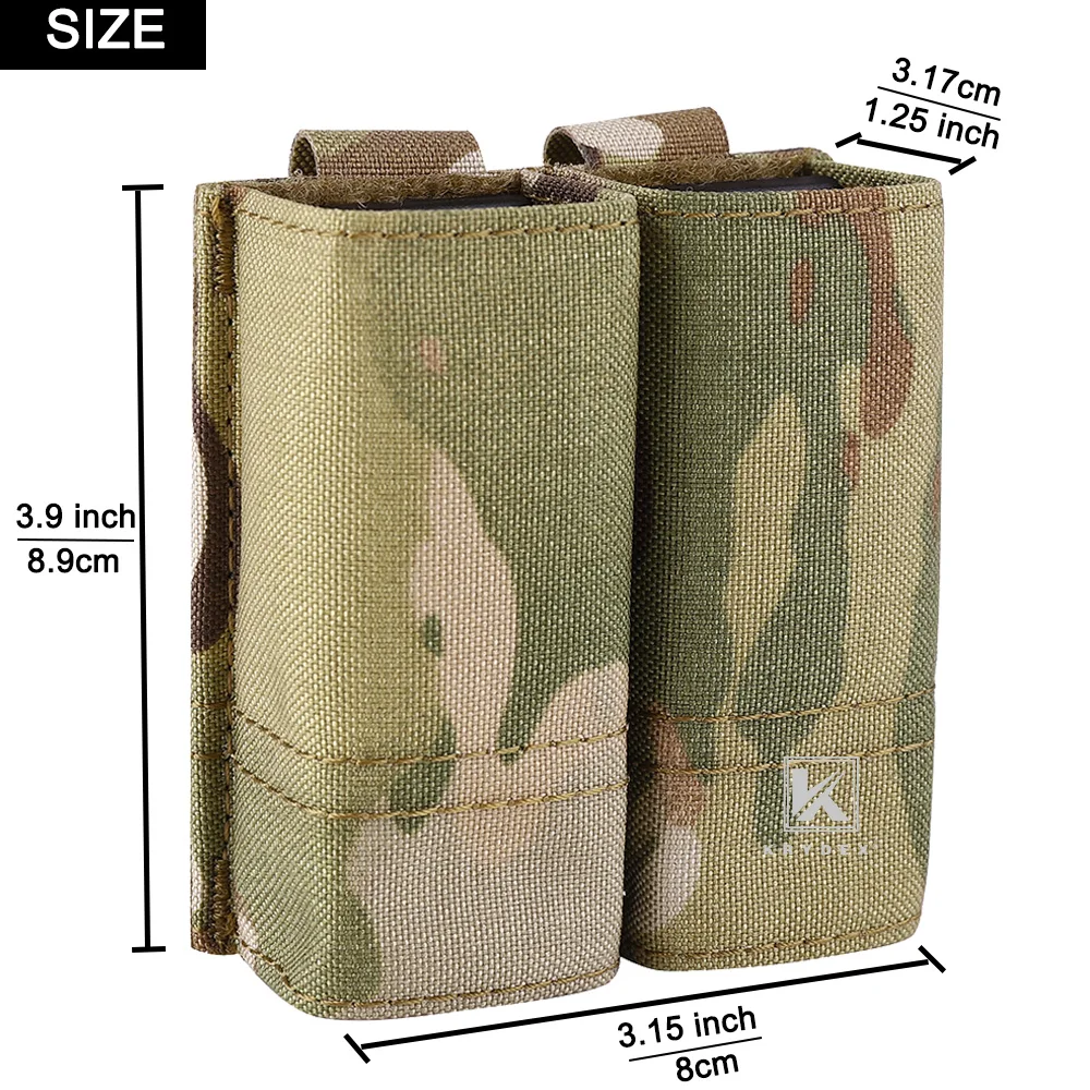 KRYDEX Bolsa táctica doble para revistas de 9 mm, doble pila.40 45 ACP, soporte para pistola Mag, compatible con cinturón de trabajo y MOLLE - imagen 4