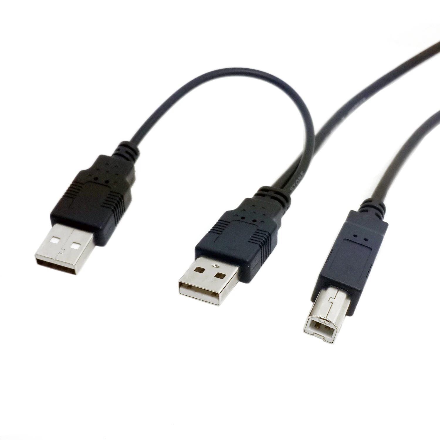CY-Cable Dual USB 2,0 macho a macho B estándar, Cable Y para impresora, escáner Y unidad de disco duro externa, 80cm - imagen 5