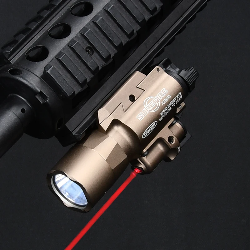 Linterna Ultra táctica WADSN X400U X400 con indicador láser rojo/Verde pistola G17 pistola de luz luz de la caza - imagen 5