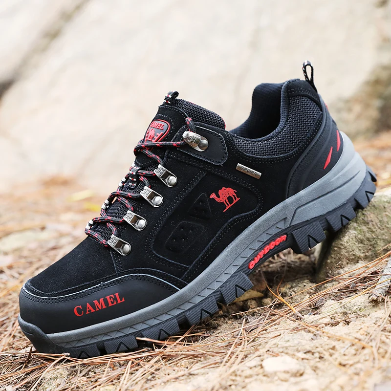 HIKEUP-zapatos de senderismo al aire libre para hombre, botas del ejército de combate táctico transpirables, zapatillas de entrenamiento en el desierto, zapatillas de Trekking antideslizantes - imagen 4