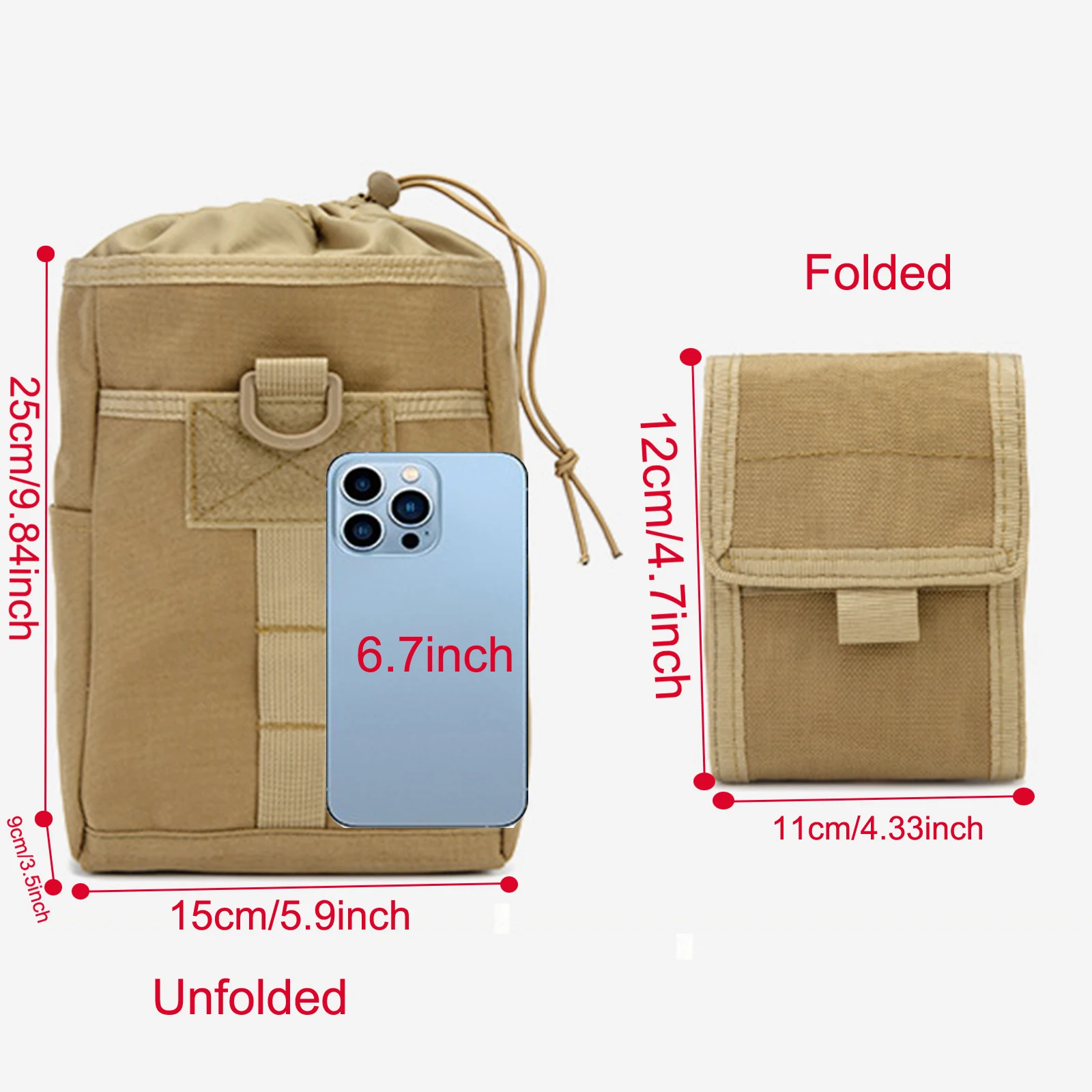 Bolsa Molle multifuncional en uso durante actividades al aire libre