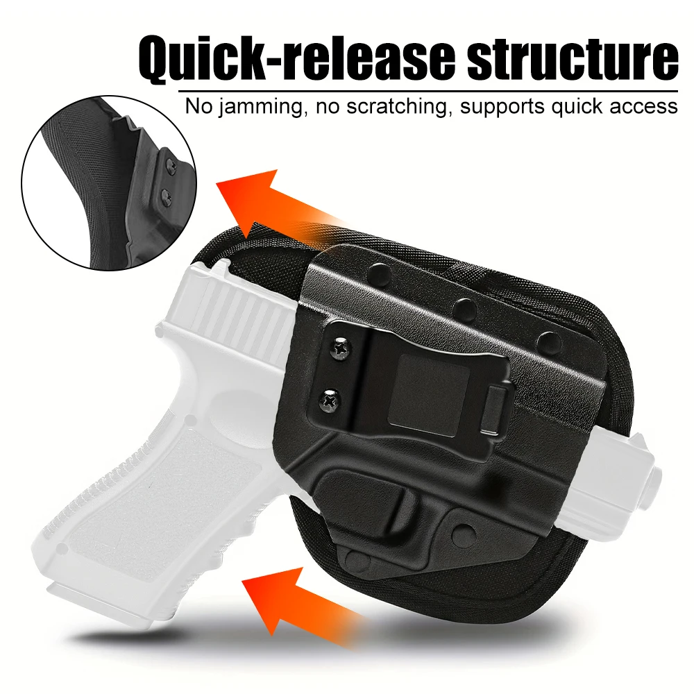 Funda para pistola táctica, funda para pistola de transporte oculta de liberación rápida con Clip para cinturón para accesorios de caza G17 G19 G26 1911 M9 - imagen 3