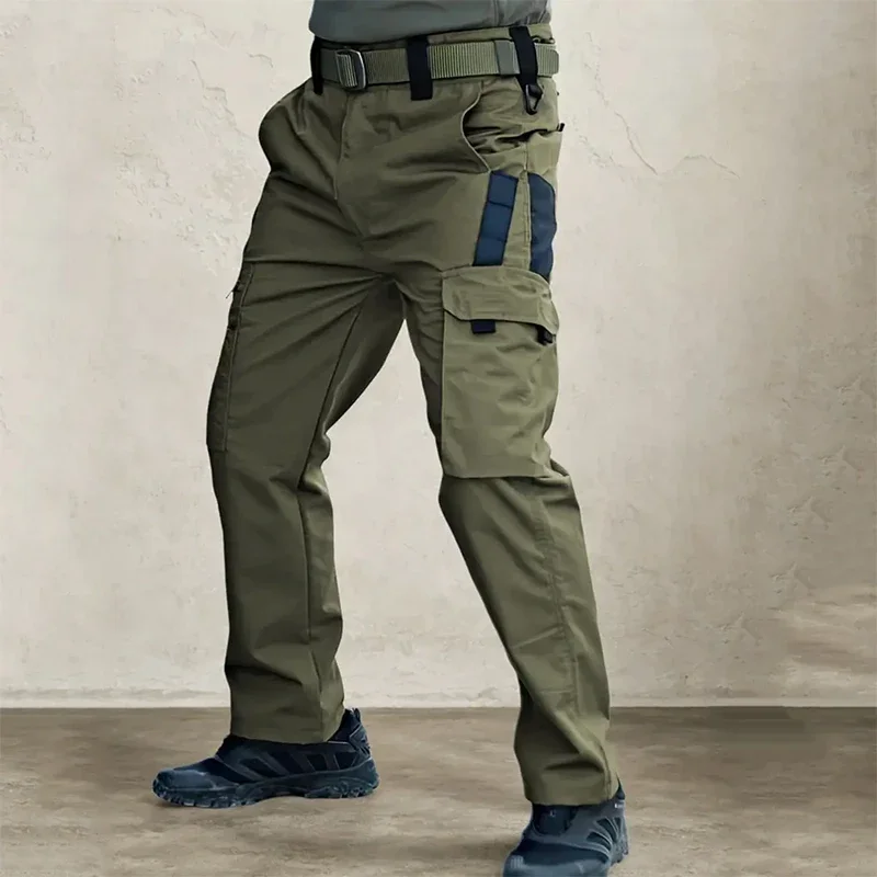 Pantalones tácticos al aire libre para hombre, pantalones Cargo impermeables, ropa de trabajo con múltiples bolsillos, pantalones resistentes, pantalones de entrenamiento para senderismo, monos - imagen 4
