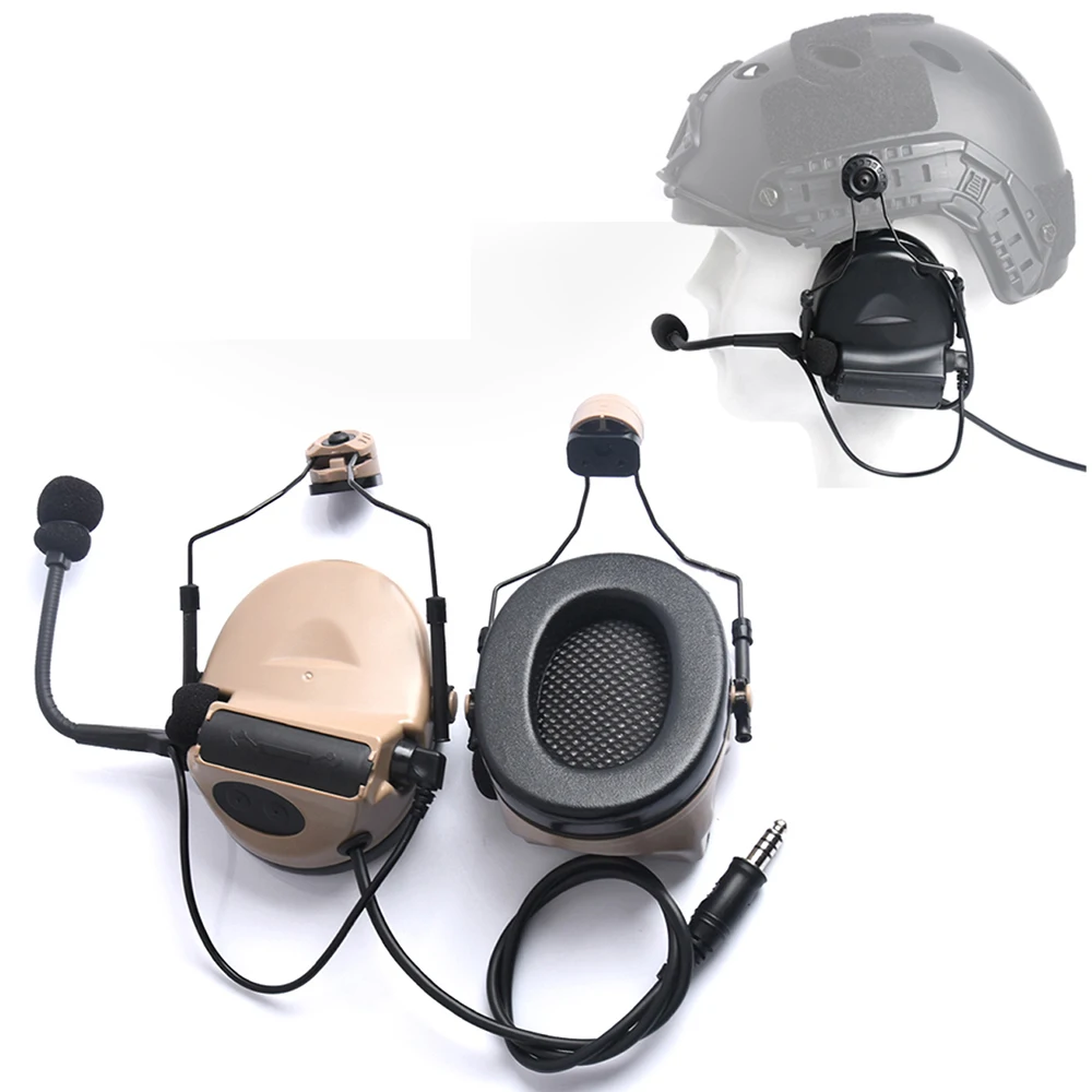 Auriculares tácticos para casco, audífonos de comunicación para pistolas de aire, Paintball CS, caza al aire libre, tiro, sin función de reducción de ruido - imagen 4