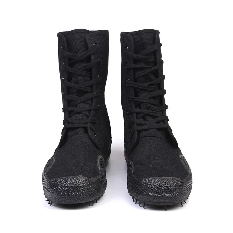 Botas de combate negras de alta calidad para hombre, botas de seguridad para el trabajo al aire libre, zapatos sólidos de lona informales para hombre, zapatos para correr y senderismo, envío gratis - imagen 3