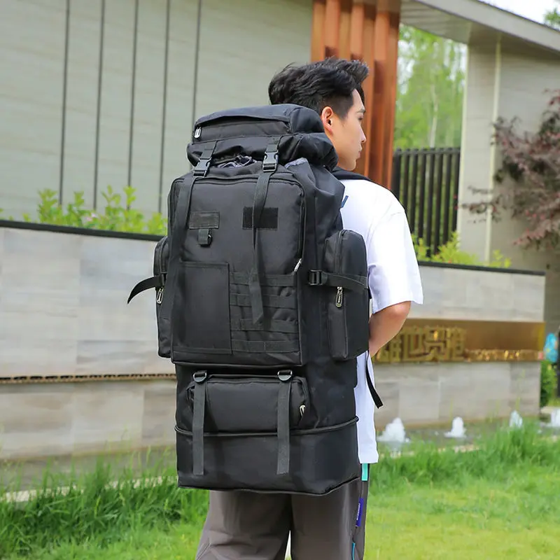 Mochila táctica de gran capacidad de 100l, impermeable, Molle Camo, ejército militar, senderismo, Camping, escalada al aire libre, mochila de viaje - imagen 4