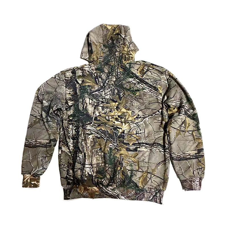 Sudaderas con capucha de pesca de rama de pino para hombre, Boinic camuflaje, Top deportivo de caza, algodón completo, lana fina, mantener el calor, suéter, primavera, otoño - imagen 2