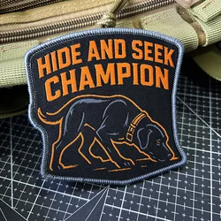 Parche táctico bordado perro caza escondite – Insignia moral velcro