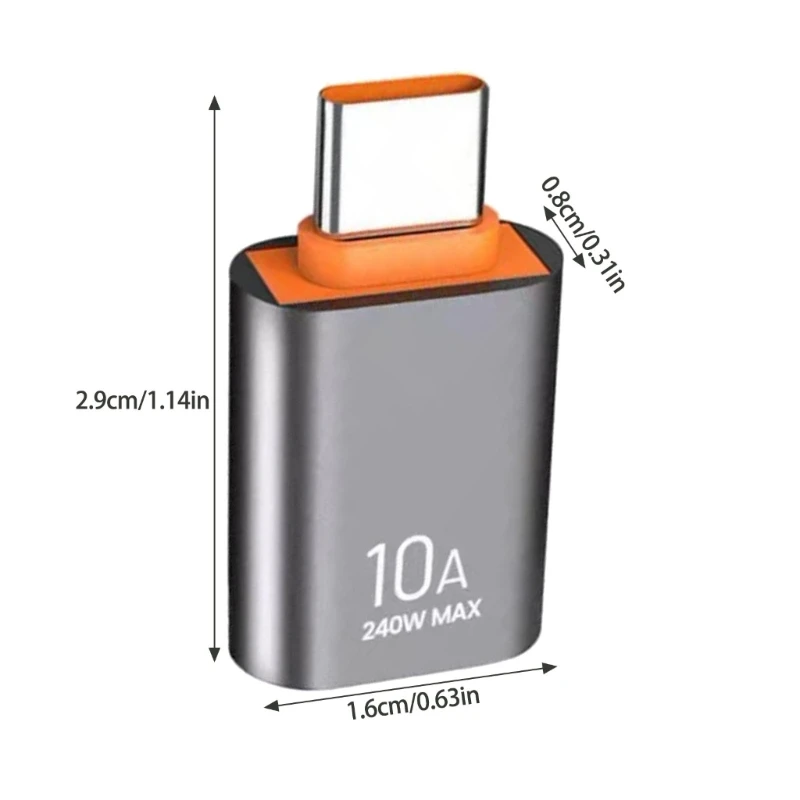 Una pequeña batería gris y naranja con una etiqueta de 10A