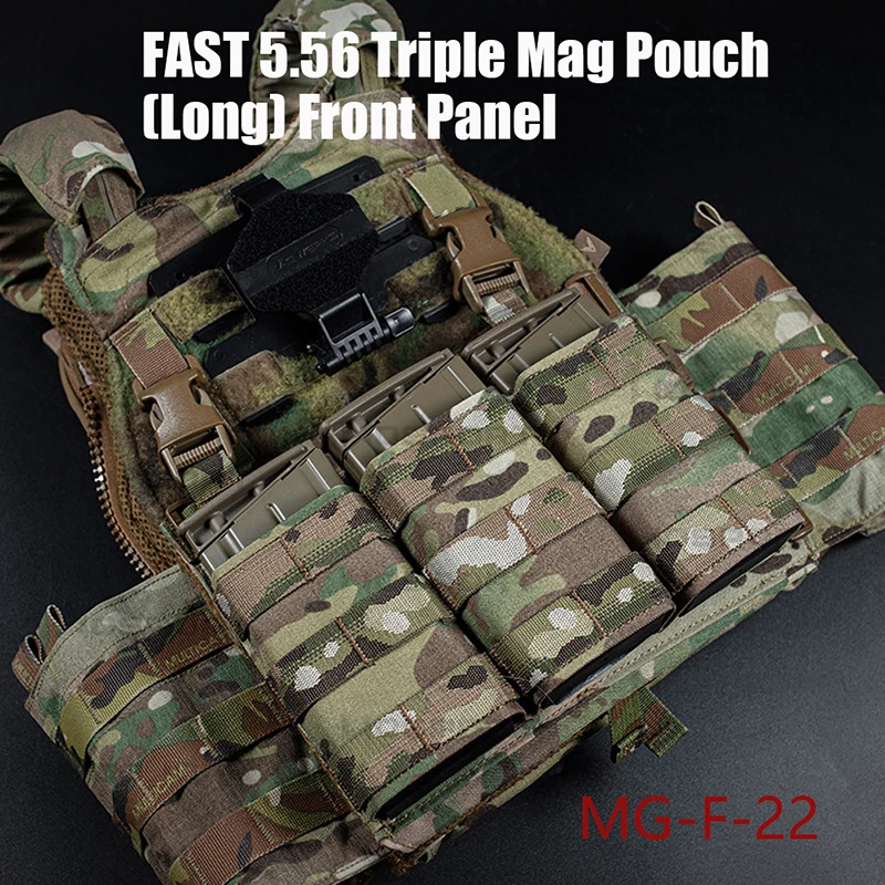 Chaleco táctico de caza Triple revista FAST 5,56, bolsa Triple Mag, Panel frontal para bolsas de soporte Airsoft M4 - imagen 4
