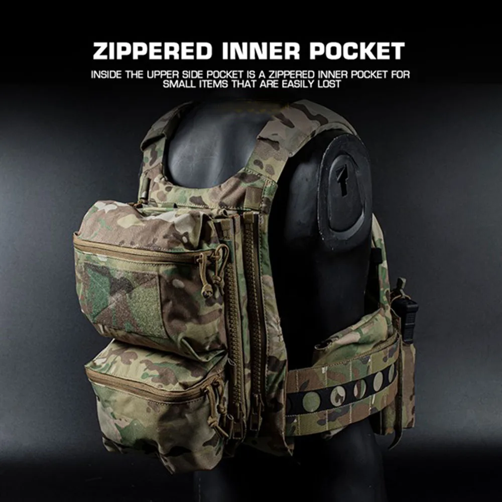 Portador de placa táctico FCPC V5, Panel trasero, bolsa doble, bolsillos de uso General, chaleco estilo Ferro, accesorios, bolsa para artículos diversos - imagen 4