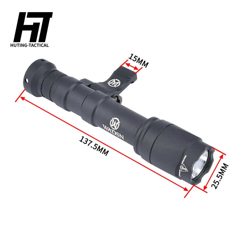 Linterna instalada en sistema Picatinny