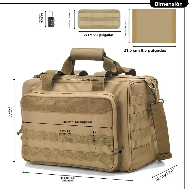 Funda táctica MOLLE negra para pistola y accesorios de tiro