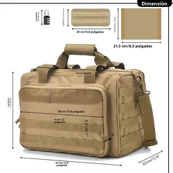 Funda táctica MOLLE negra para pistola y accesorios de tiro