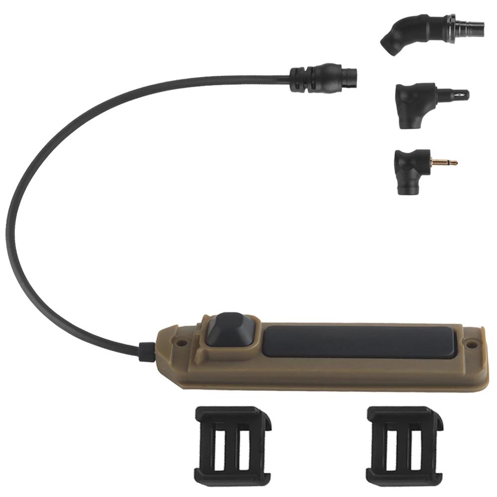 Interruptor Remoto de Doble Función para Linterna Táctica, Interruptor de Presión para Linterna de Airsoft con Conectores Láser de 2.5mm/SF/Crane