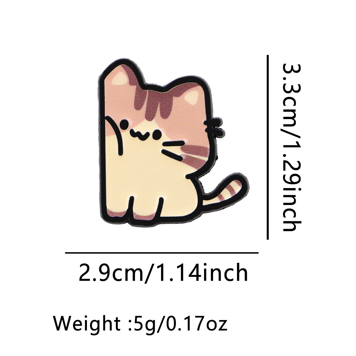 Broches de esmalte con diseño de gato, set de 2