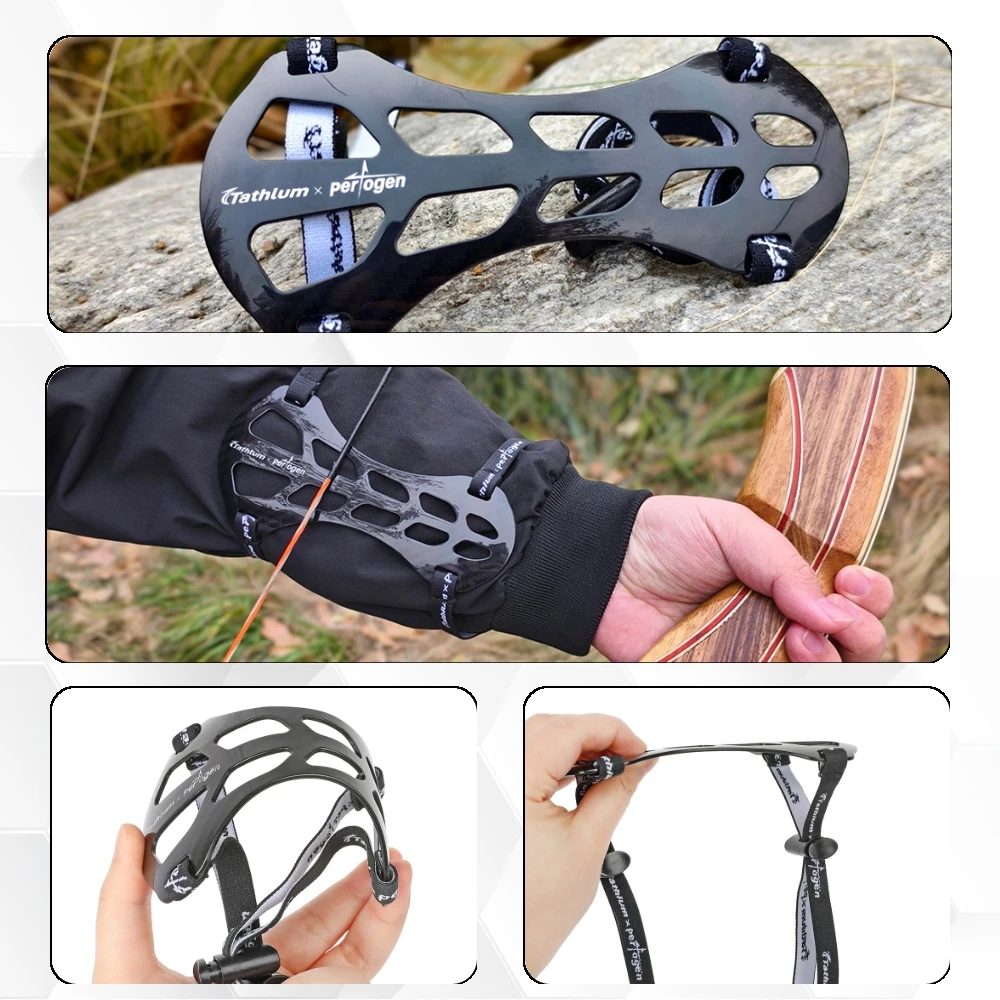 Protector brazo tiro con arco, fibra de carbono y correa ajustable - imagen 2