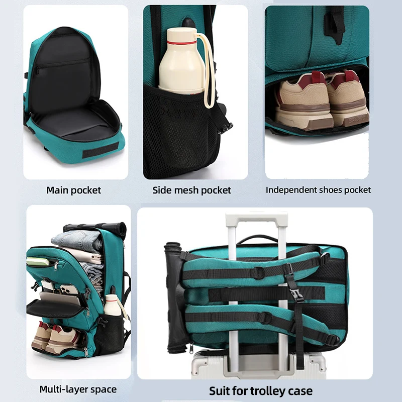 Mochila USB para senderismo al aire libre, Camping, para hombres, viajes, entrenamiento deportivo, senderismo, almacenamiento, mochila, paquete de zapatos, mochila para ordenador portátil para estudiantes - imagen 4