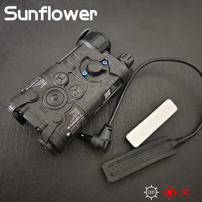 Airsfot NGAL rojo verde IR láser Mini versión PEQ15 táctico Airsoft NGAL DBAL luz LED estroboscópica interruptor de presión DC enchufe caza