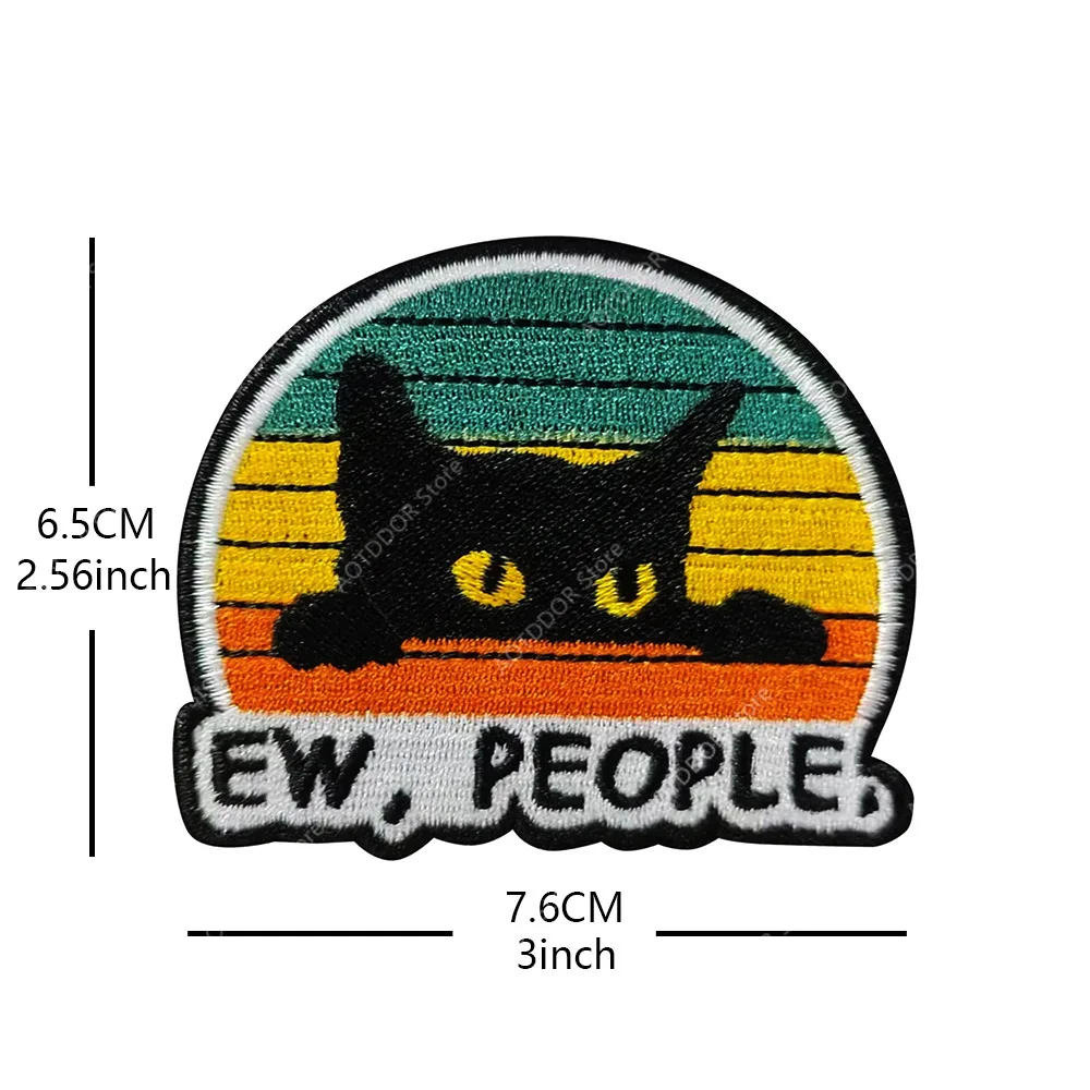 PEW PEW MADAFAKAS I DO WHAT I WANT, pegatina bordada de gato a rayas coloridas, mochila para exteriores, pegatina mágica, insignias tácticas - imagen 3