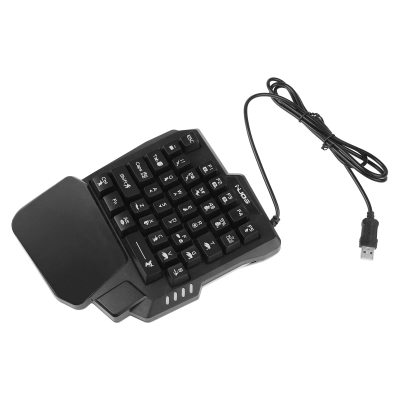 Mini teclado con cable USB para mano, para ordenador portátil, PC, teléfono, tableta con retroiluminación RGB, envío directo - imagen 4