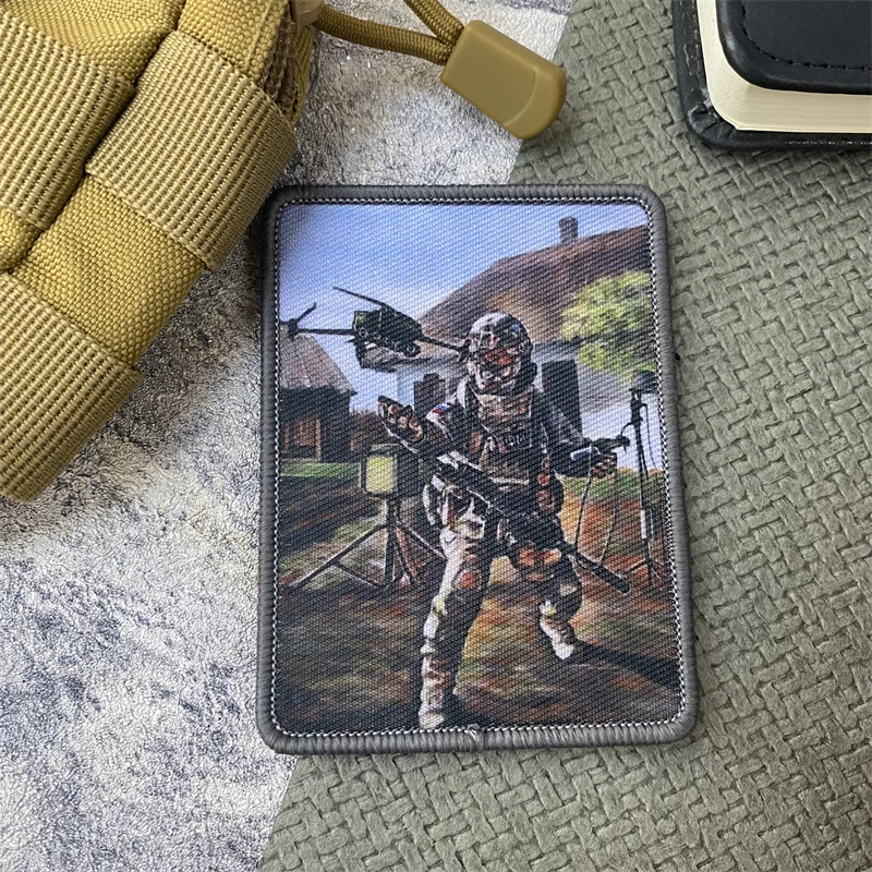 Insignia de moral militar de soldados de Dron, parche estampado táctico, parches de emblema de gancho y bucle, brazalete del ejército, pegatinas para mochila Chevron - imagen 5