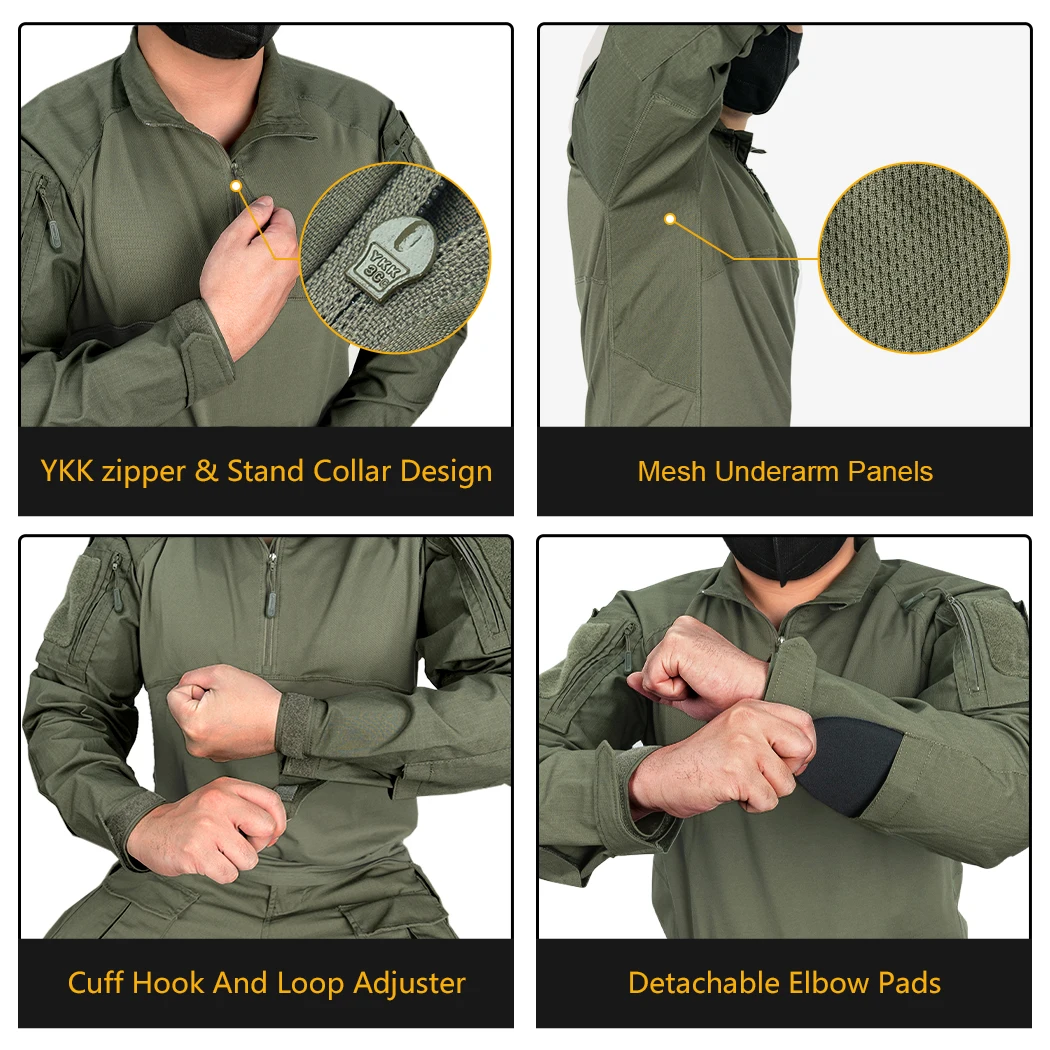 IDOGEAR BSR camisa táctica BDU ropa de combate con coderas camisa ligera elástica transpirable 3115 - imagen 4