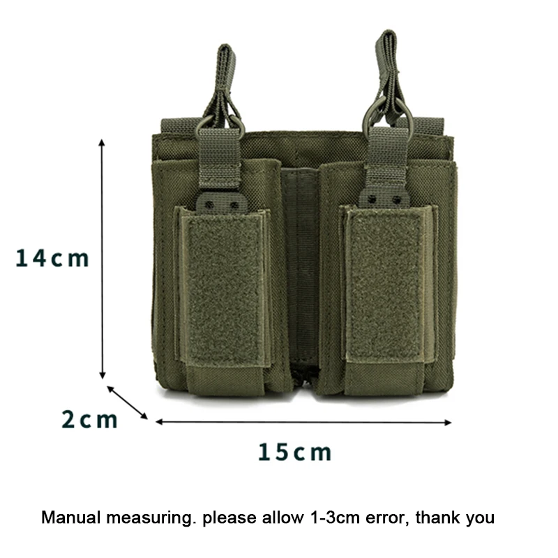 Bolsa doble con tapa abierta, bolsas para revistas de 9mm,5.56.762, mochila Mag Molle, equipo de caza, 2 capas - imagen 4