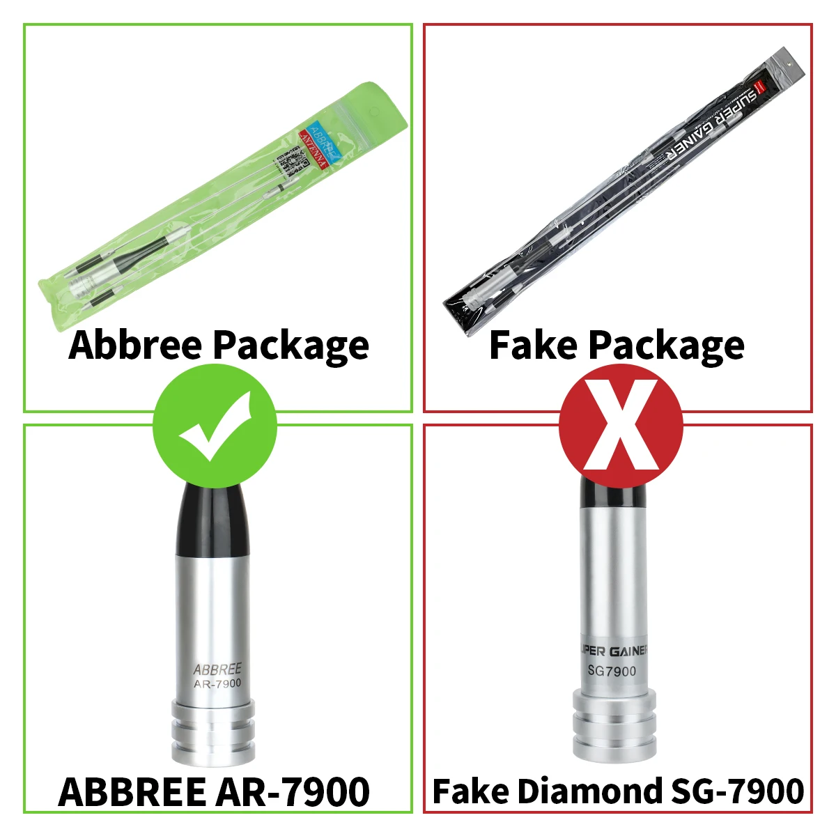 ABBREE AR-7900 antena de Radio móvil de doble banda VHF UHF antena de alta ganancia de acero inoxidable SG 7900 para AR-M70 BJ-218 QYT Radio de coche - imagen 2