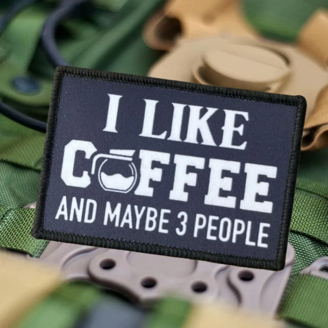 Parche táctico velcro I LIKE COFFEE para airsoft y outdoor - imagen 2