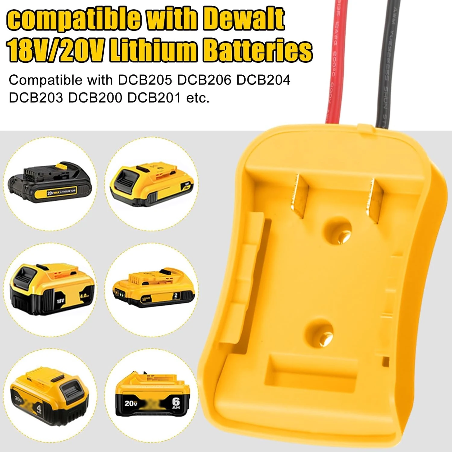 Convertidor Buck 1/2pcs18V/20V Compatible con adaptador de batería de ruedas DeWalt 20V DC 12V 20A 240W batería reguladora de convertidor Buck - imagen 4