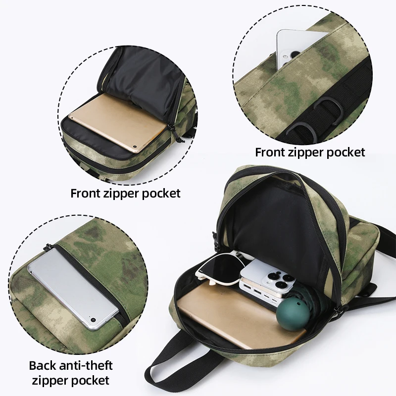 Bolsa de pecho para deportes de escalada y senderismo para hombre, bolso de hombro tipo bandolera para viajes y acampada al aire libre, bolsa de almacenamiento portátil para viaje en bicicleta universitaria - imagen 4
