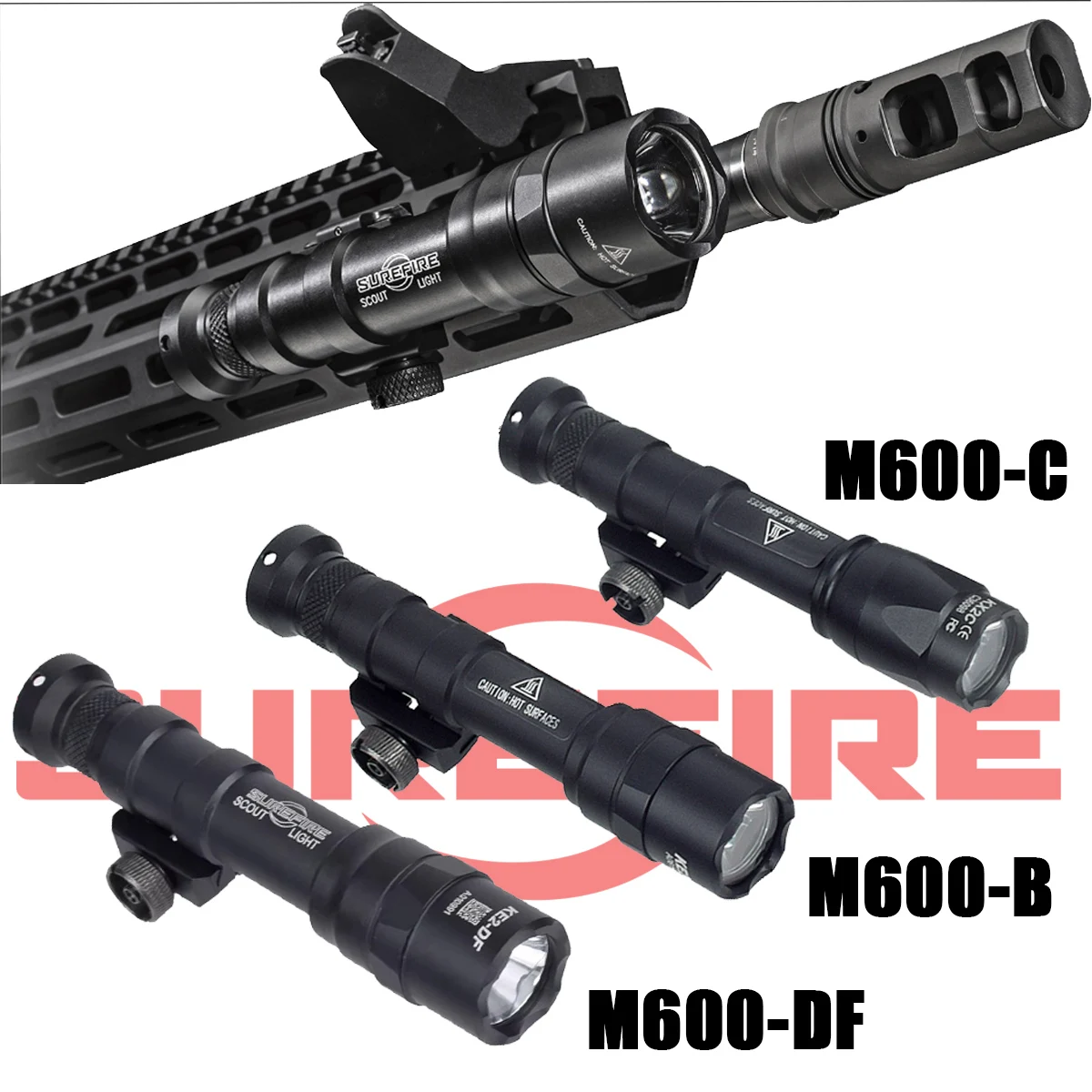 Linterna táctica Surefire M600DF 1400 lúmenes riel Picatinny