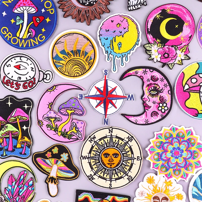 Never Stop Growing/seta parches bordados para exteriores, parche DIY, parches coloridos para planchar para ropa, Parche de costura bordado - imagen 3