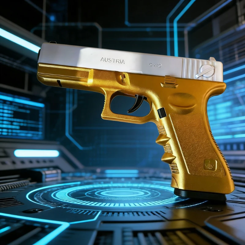 Pistola de juguete dorada y plateada con balas blandas - imagen 4