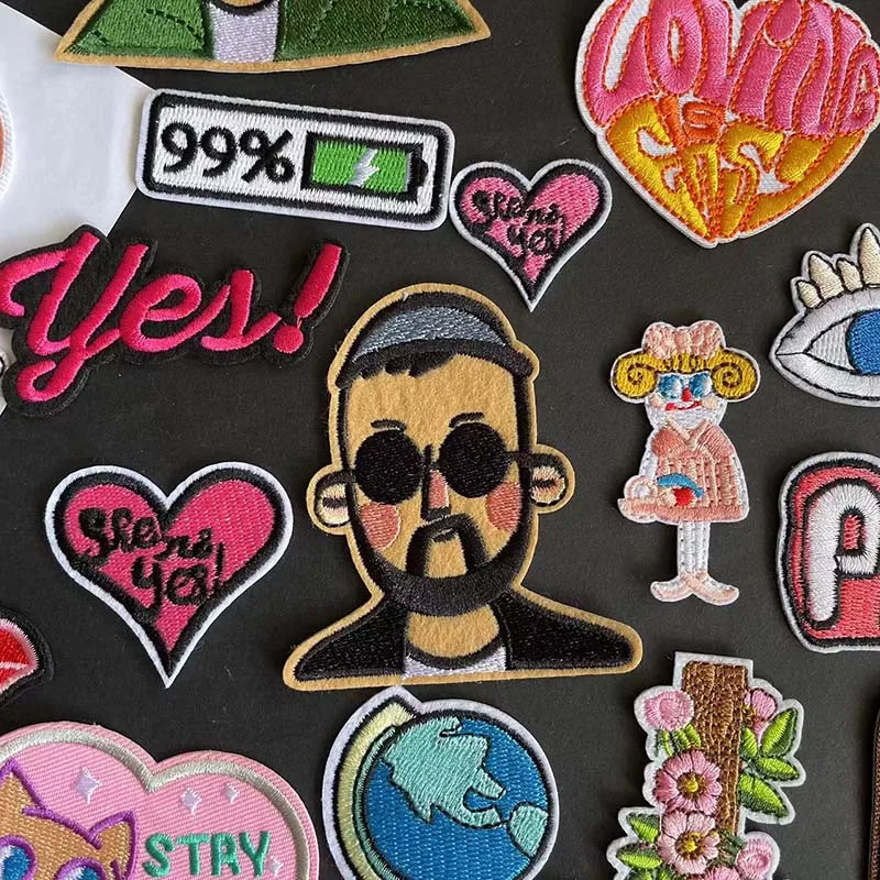 5 uds/figura de dibujos animados, letras, insignias de animales, apliques de pegatinas para planchar, parche bordado de tela para planchar para ropa, parches de reparación - imagen 3