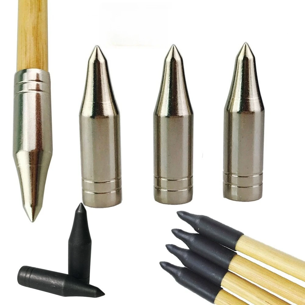 30X 8mm Bogenschießen Jagd Pfeil Tipps Jagdspitzen Pfeilspitze Bullet Edelstahl Pfeil Tipps Jagdspitzen Pfeilspitze Bullet