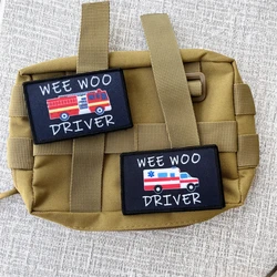 WEE WOO DRIVER FAFO parche velcro táctico calavera rosa