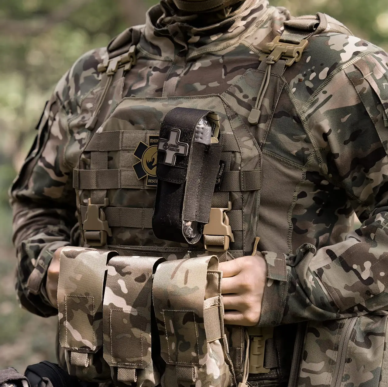 RHINO RESCUE Molle Bolsa de torniquete / Tijeras y marcadores para traumatismos |   Primeros auxilios tácticos para exteriores, militares, senderismo |   Acceso rápido - imagen 4