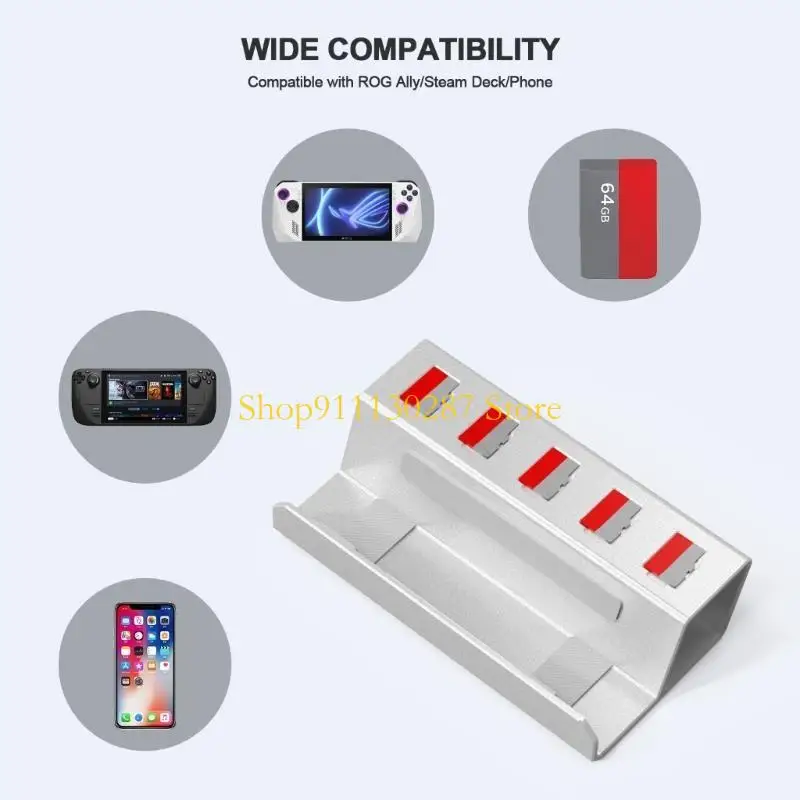 Soporte soporte escritorio J1HC Base muelle antideslizante aleación para consola/teléfonos juegos mano - imagen 3