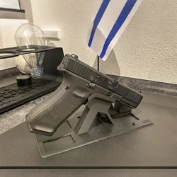 Expositor pistola con bloqueo y soporte cargadores para colección