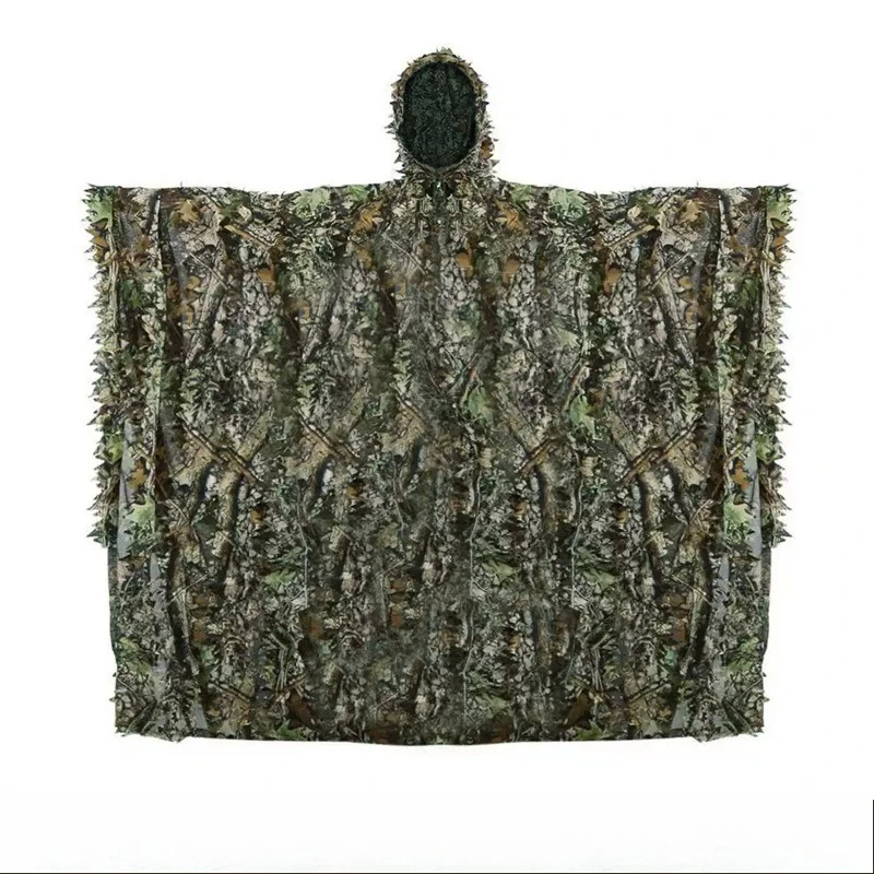 Traje Ghillie de hoja de arce de árbol 3D, capa de francotirador de camuflaje biónico, ropa de caza, protector solar, chaqueta con capucha de entrenamiento CS transpirable - imagen 2