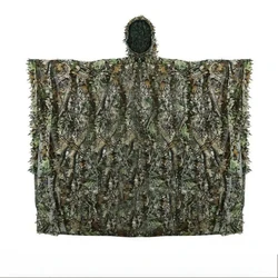 Camuflaje ghillie hoja de arce 3D para caza y francotirador con capucha