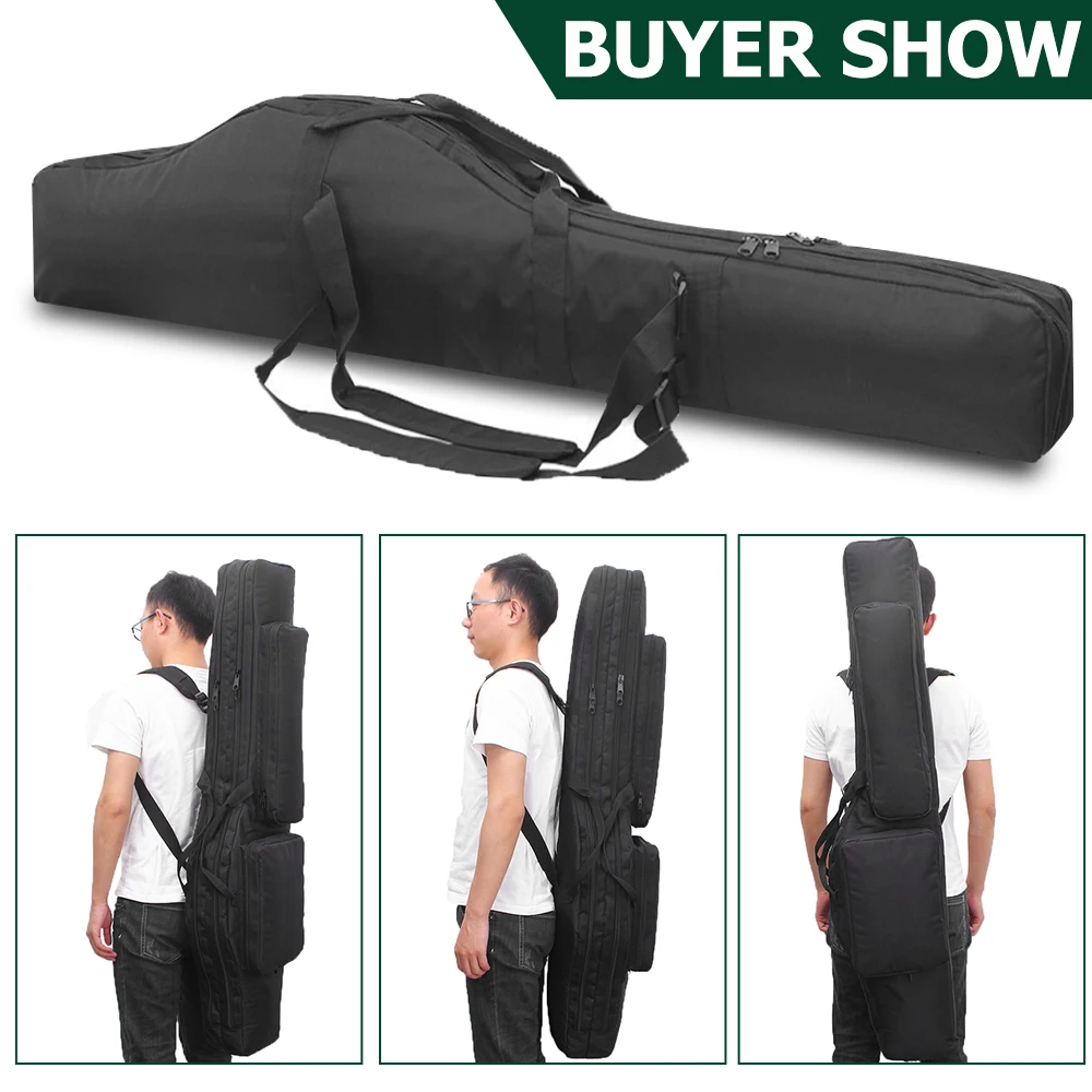Bolsa de Rifle táctico de 120CM, bolsa de pistola larga de doble capa, mochila de Rifle, forro acolchado, funda de protección para escopeta Airsoft - imagen 5