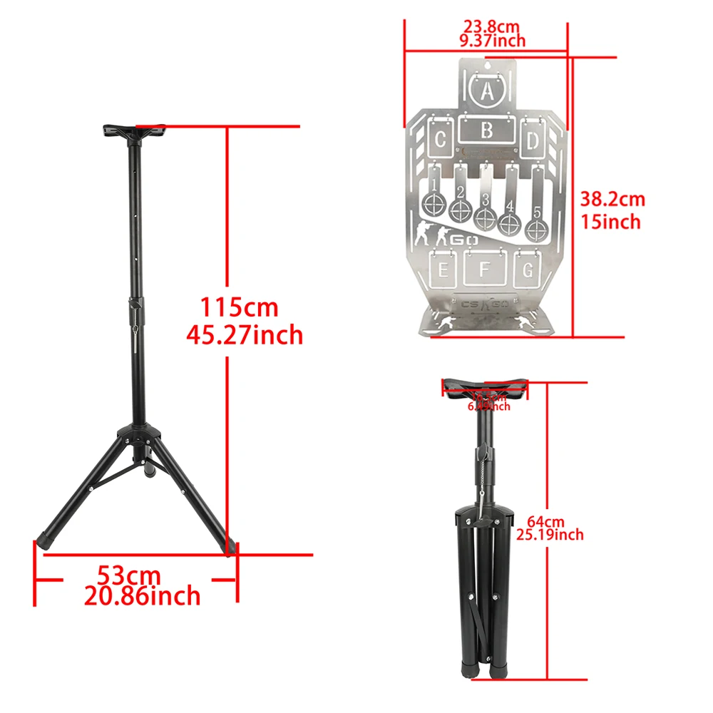 Soporte plegable de aleación de objetivo de acero inoxidable, tirachinas, bola de acero, objetivo de tiro con arco, flecha, objetivo de entrenamiento - imagen 3