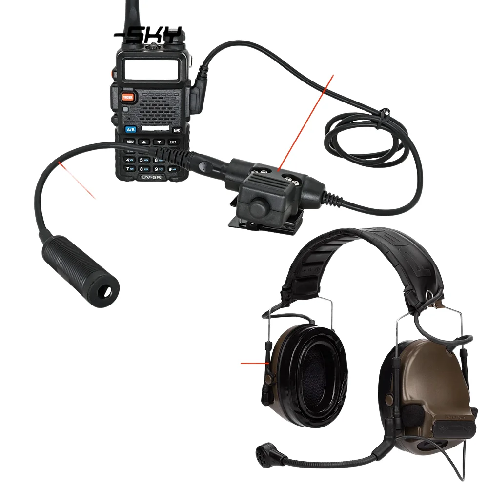 Adaptador de auriculares táctico PTT, adaptador no militar a militar, adaptador militar a civil - imagen 4